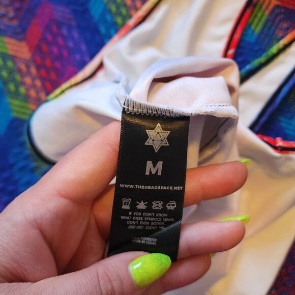 The Headspace Rainbow Halter Bodysuit – Psychedelic Rave Festival One-Piece (M) - Picture 4 of 6